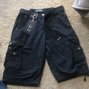 NWT Lee Hanton black cargo shorts sz 34